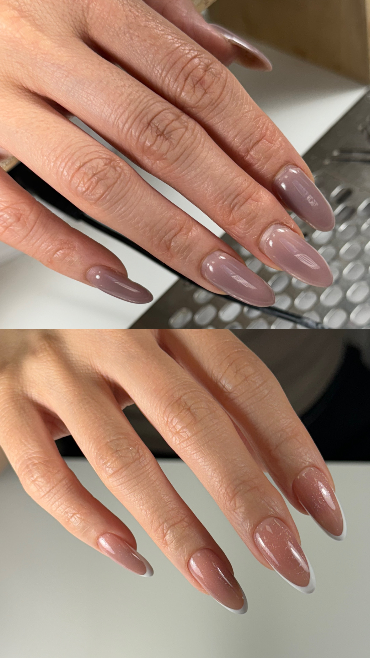 Before and after gel manicure at Darlings Beauty Lab