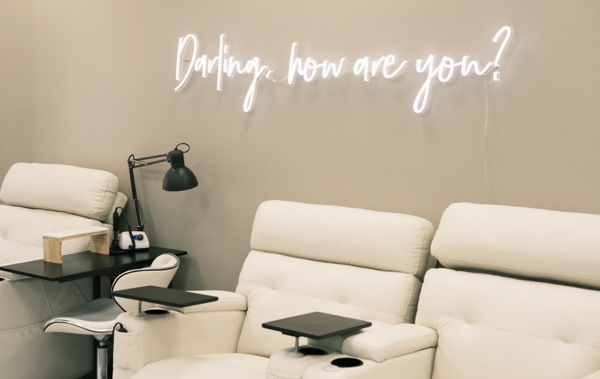 Pedicure station at Darlings Beauty Lab in NoMad