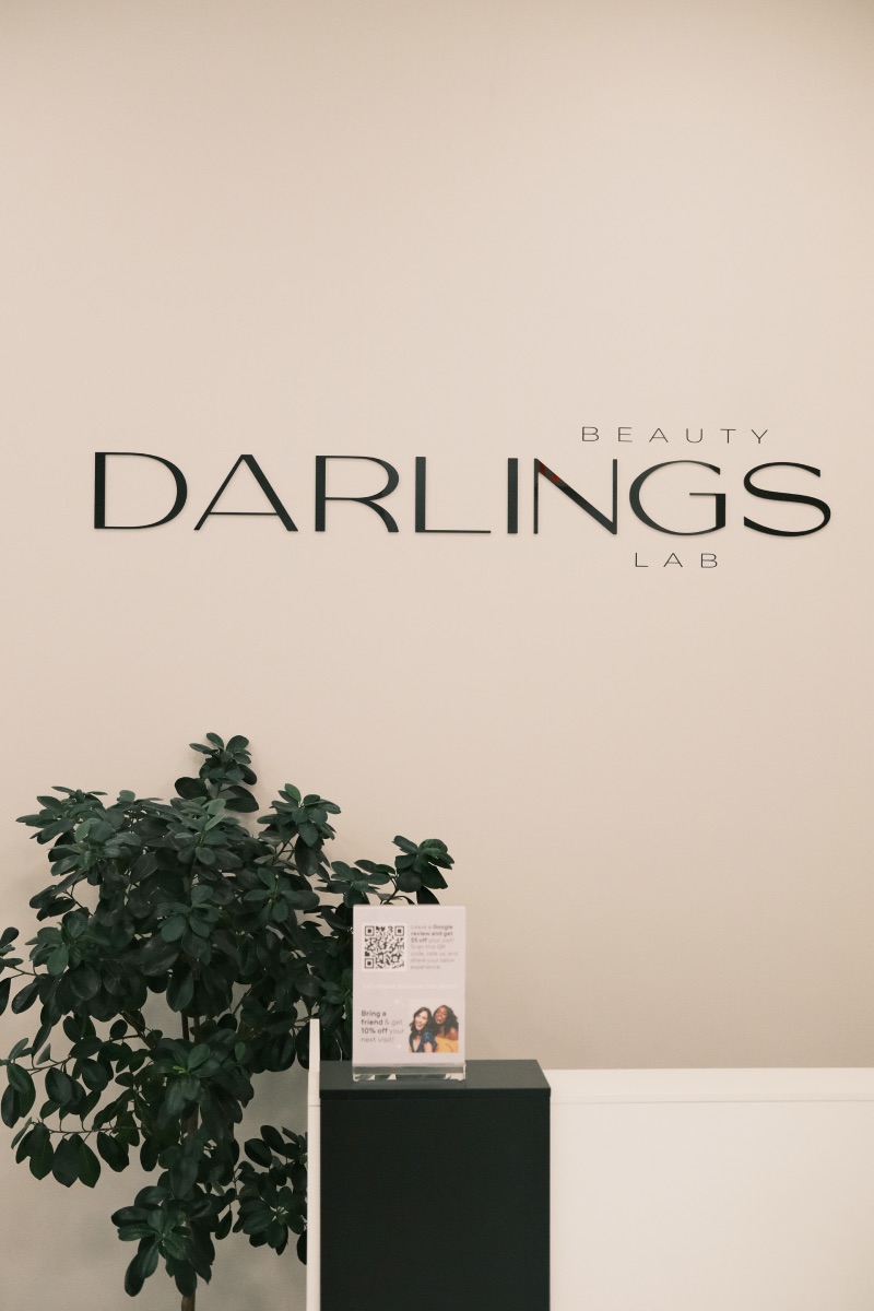 Front desk and reception area at Darlings Beauty Lab in NYC