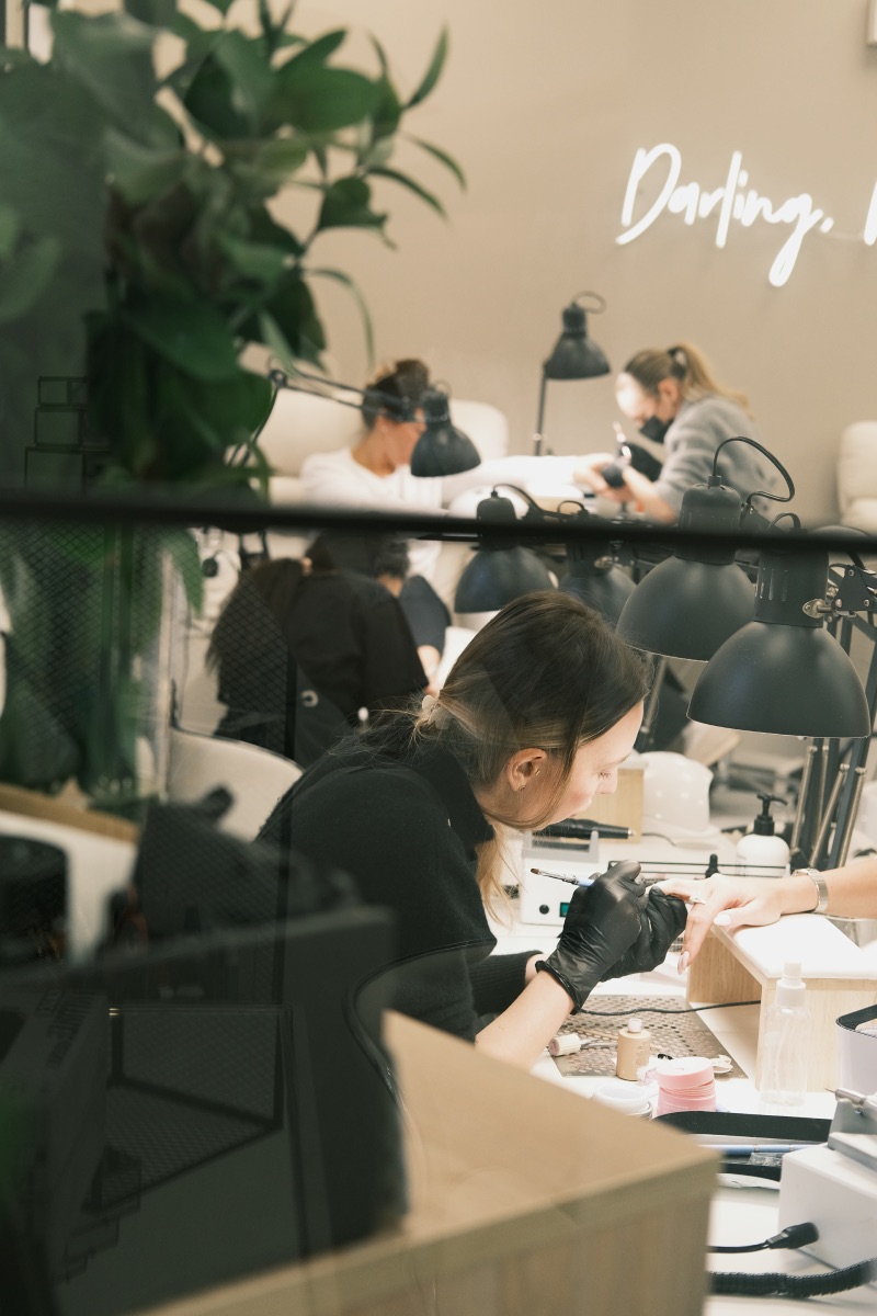 Russian manicure station at Darlings Beauty Lab in Manhattan